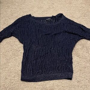 Express Women's Sparkling Navy Sweater